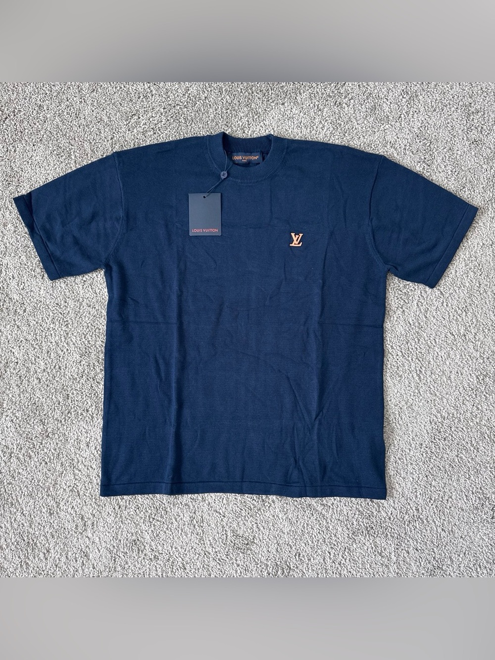 Louis Vuitton Men's Navy Logo Cotton T-Shirt size XL